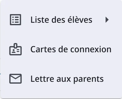 Le menu Imprimer avec les trois documents